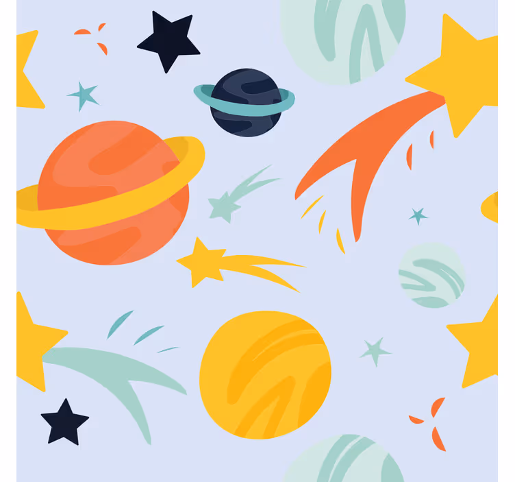 Planeettojen kuvio rullaverho lapselle - Tenstickers