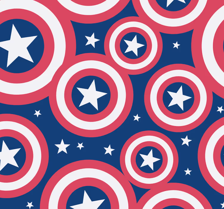 Amerikka pyöristetty kilpi rullaverho supersankari - Tenstickers