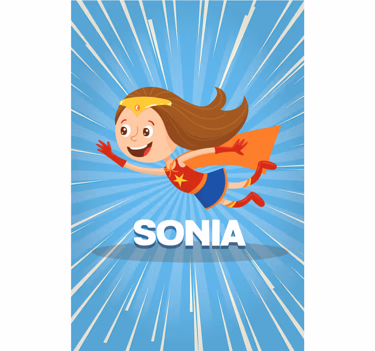 Super tyttö muokattava rullaverho - Tenstickers