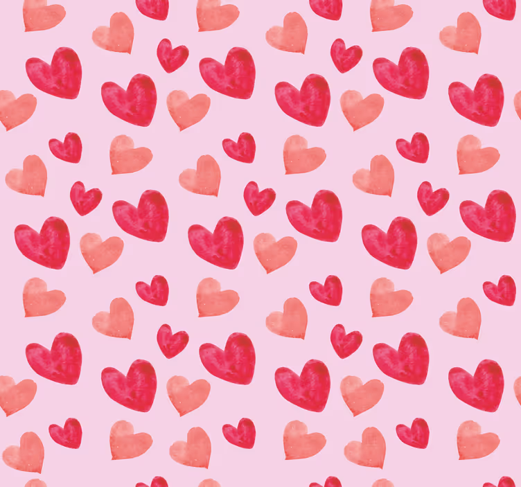 Sydämen vaaleanpunainen kuvio romanttinen rullaverho - Tenstickers