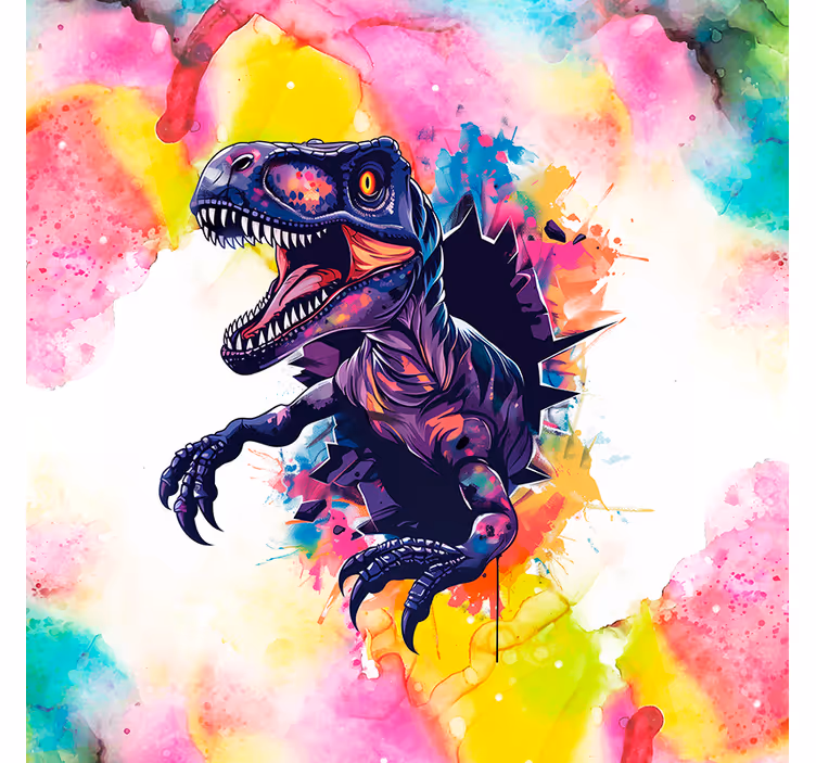 Kylläiset värit velociraptor dinosauruskuvioitu rullaverho - Tenstickers