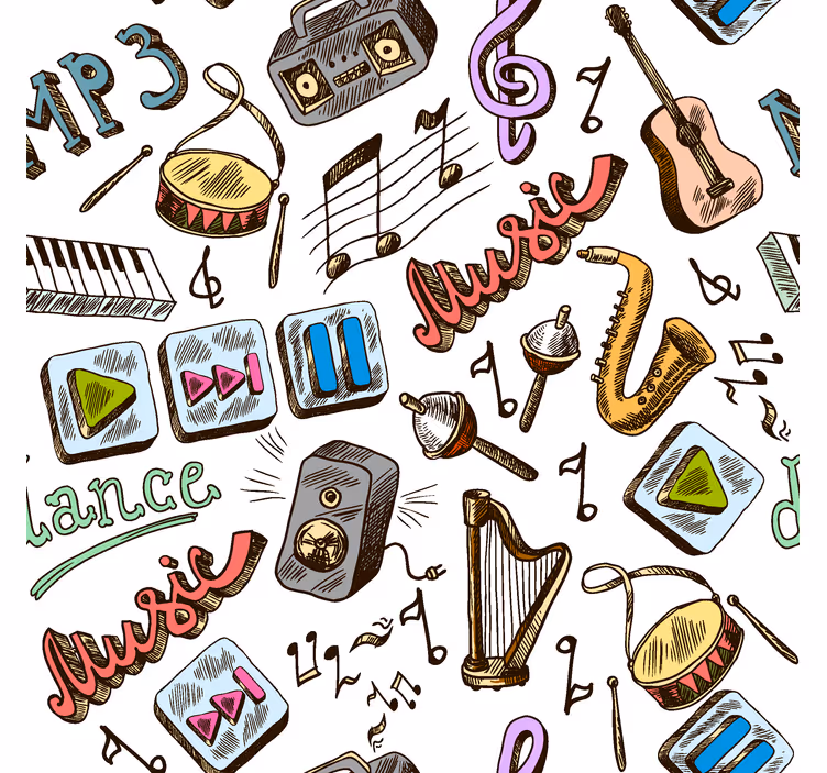 Musiikki kuvio hauska rullaverho - Tenstickers
