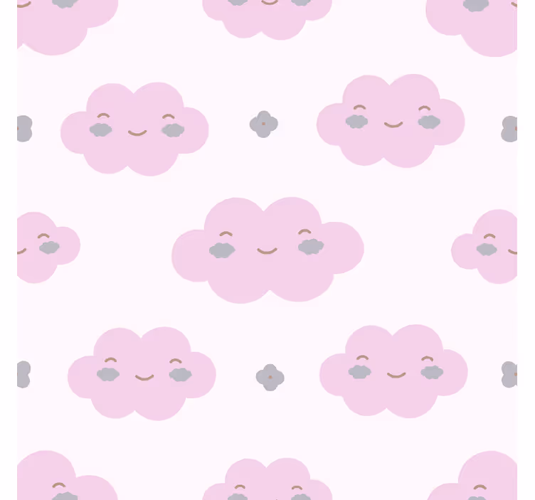 Pinkki lasten kuvio rullaverho pilvi - Tenstickers
