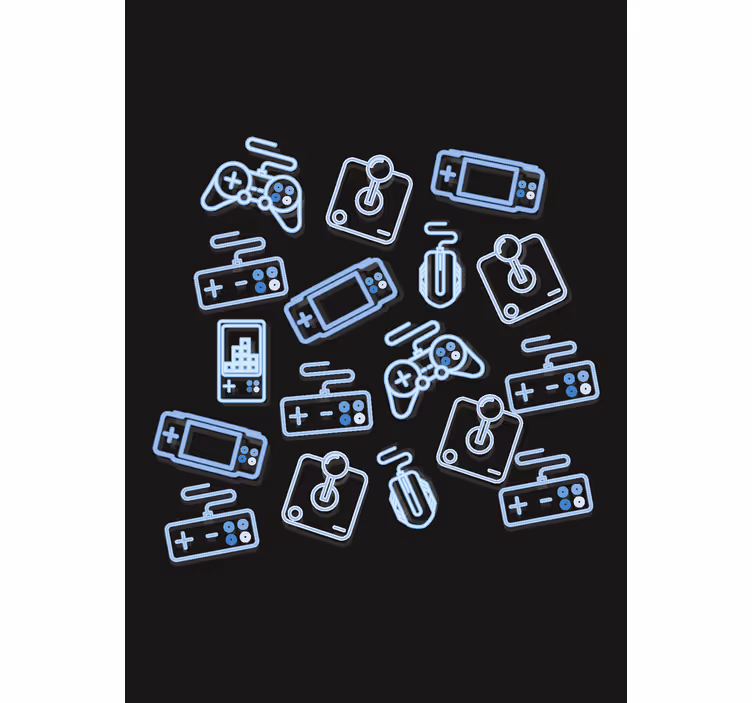 Siniset säätimet geek-tyylinen rullaverho - Tenstickers