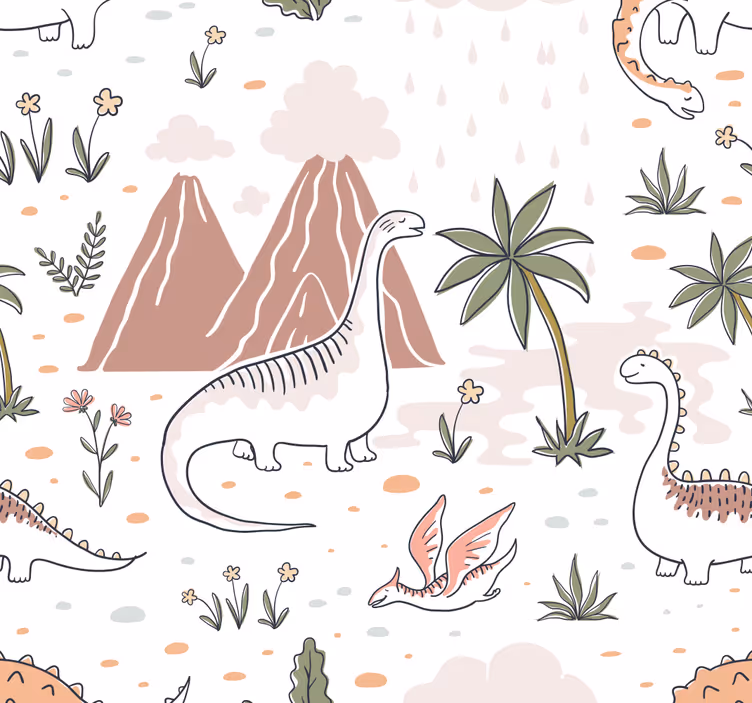 Lastenhuoneen dinosauruskuvioitu rullaverho - Tenstickers