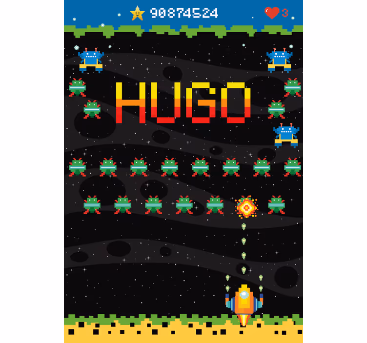 8-bittinen pelihallinäyttö geek-tyylinen rullaverho - Tenstickers