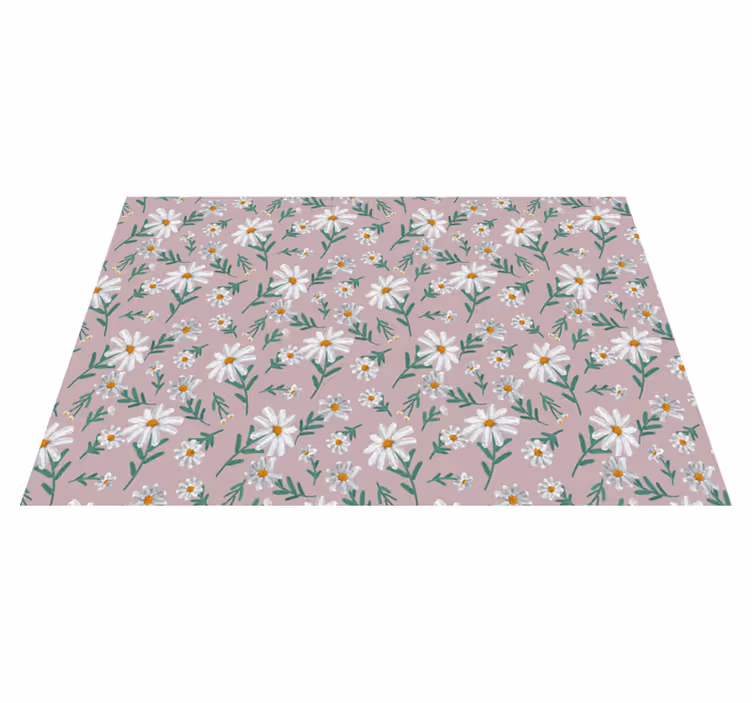 70-luvun päivänkakkara vaaleanpunainen kukka placemats - Tenstickers