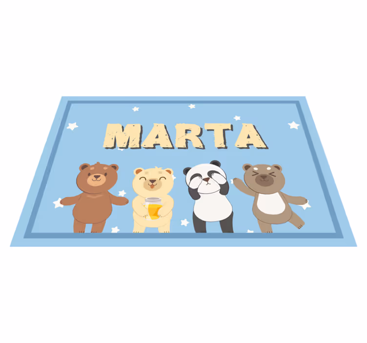Ihanat karhut nimellä lasten pöytätabletti - Tenstickers