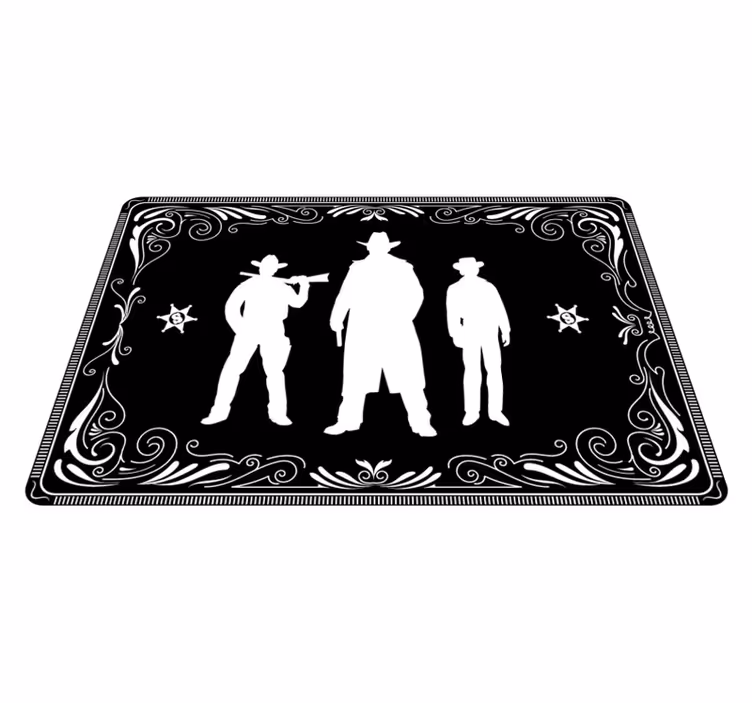 Cowboy ja hevoset malli musta pöytätabletti - Tenstickers