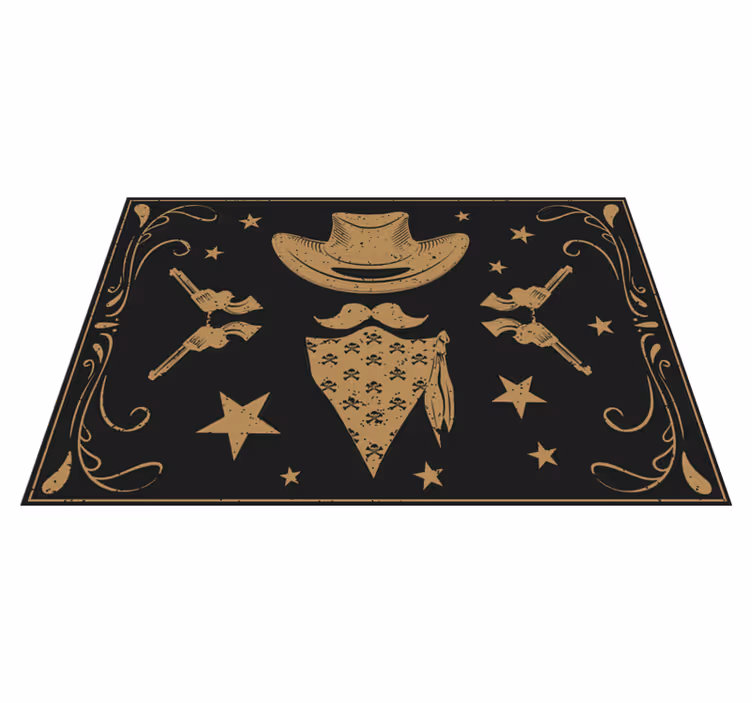 Cowboy-hattu, bandana ja revolverit pöytätabletti - Tenstickers