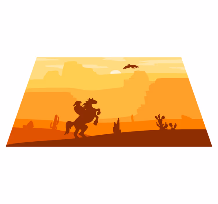 Alkuperäinen pöytätabletti cowboy-silhuetti kohtaus - Tenstickers