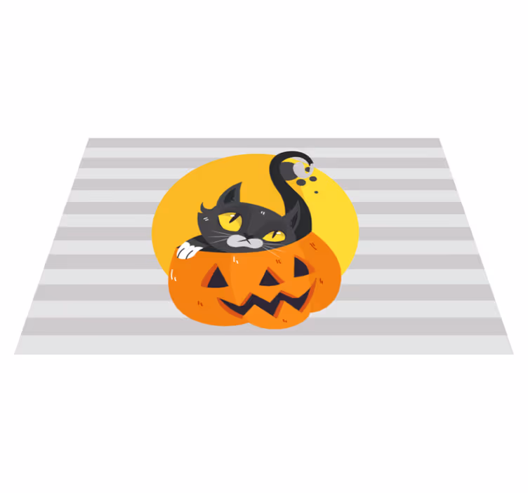 Kurpitsat ja musta kissa lasten pöytätabletti - Tenstickers