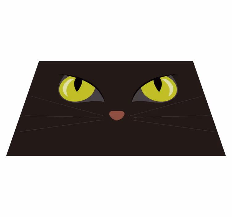 Pelottava musta halloween-kissa pyöreä pöytätabletti - Tenstickers