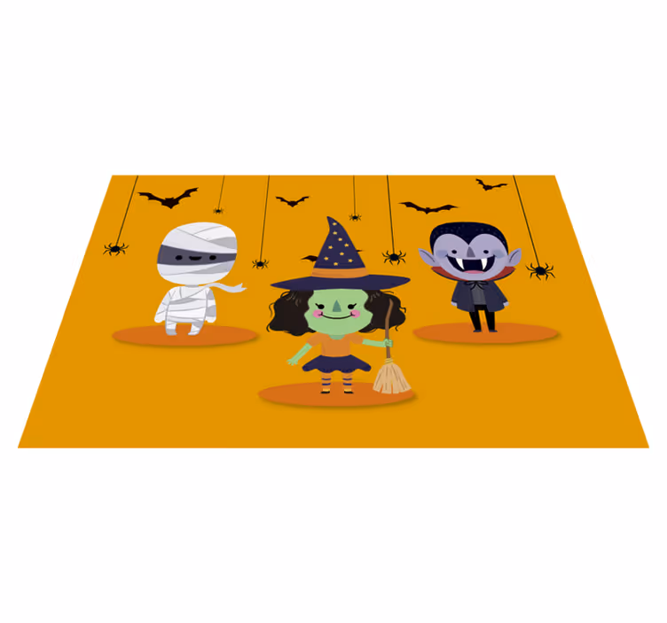 Onnellinen noita-muumio ja vampyyrit pyöreä pöytätabletti - Tenstickers