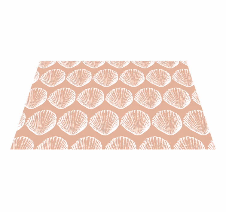 Retro simpukankuvio beige Suorakulmainen pöytätabletti - Tenstickers