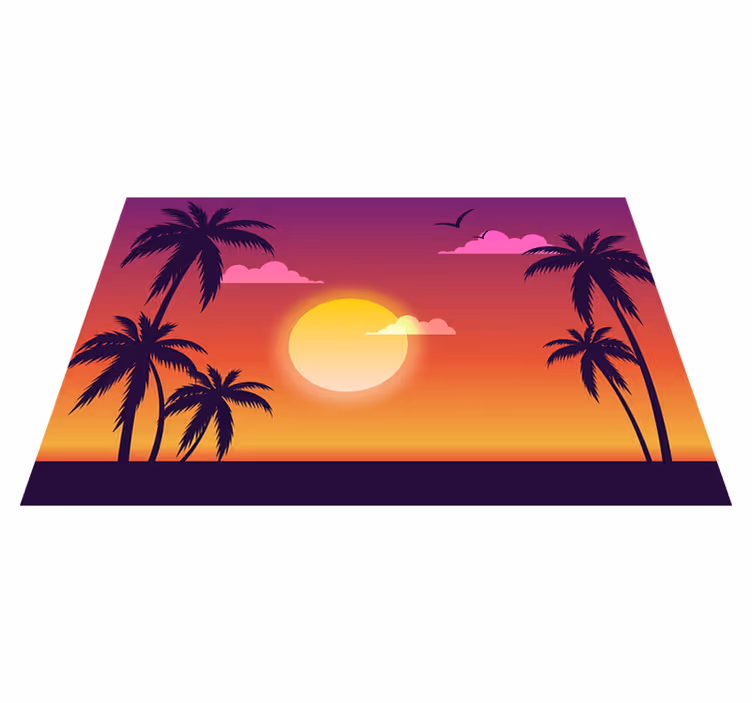70-luvun auringonlasku Suorakulmainen pöytätabletti - Tenstickers