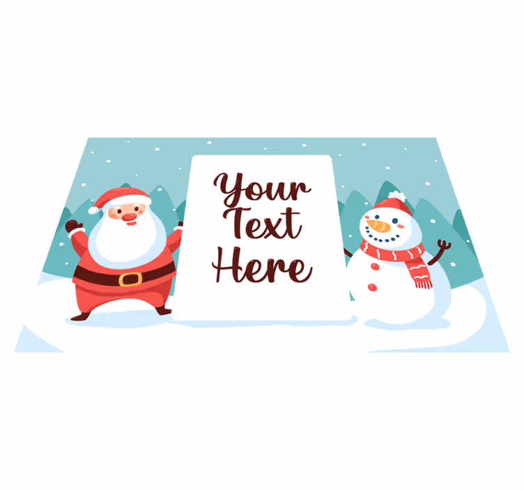 Joulupukki ja lumiukko jouluinen pöytätabletti - Tenstickers