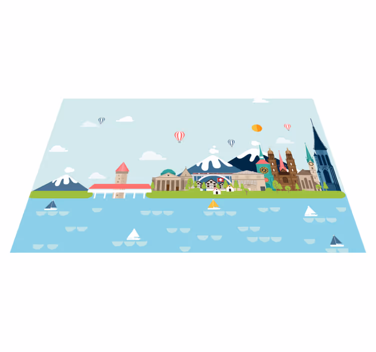 Alkuperäinen pöytätabletti värikäs kaupunkimaisema - Tenstickers