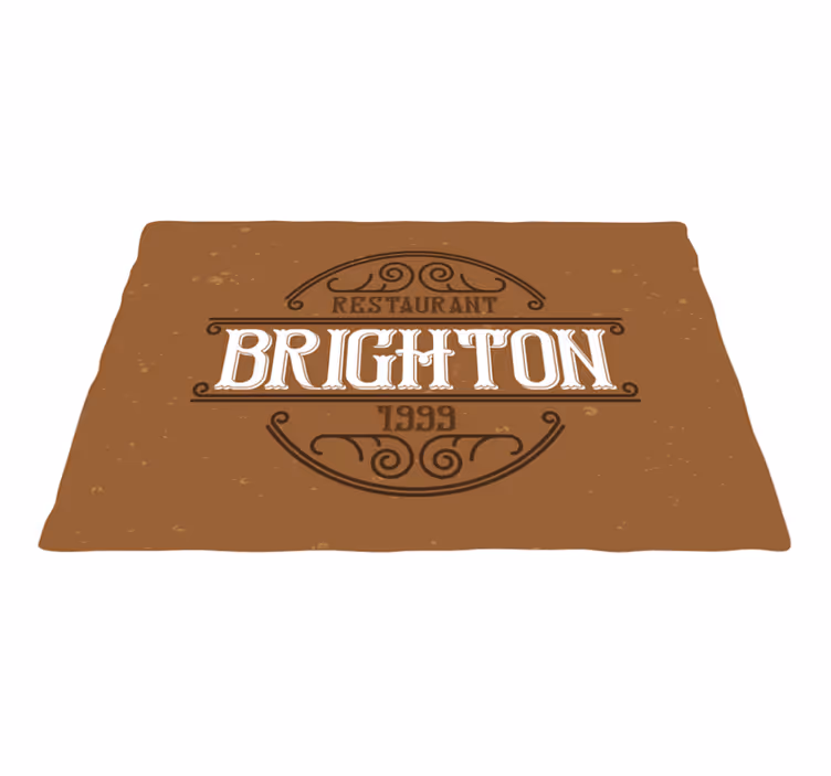 Brightonin ravintolan logo pöytätabletti tekstillä - Tenstickers