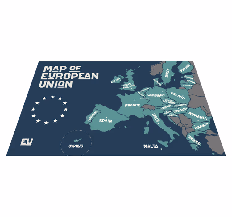 Euroopan unionin kartta Alkuperäinen pöytätabletti - Tenstickers