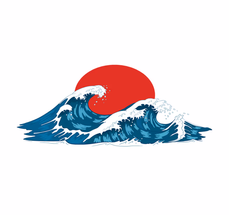 Japanilainen ison aallon valtameri pöytätabletti ravintolaan - Tenstickers