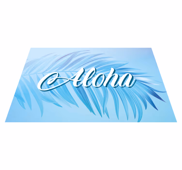 Aloha palmulehdet pöytätabletti tekstillä - Tenstickers
