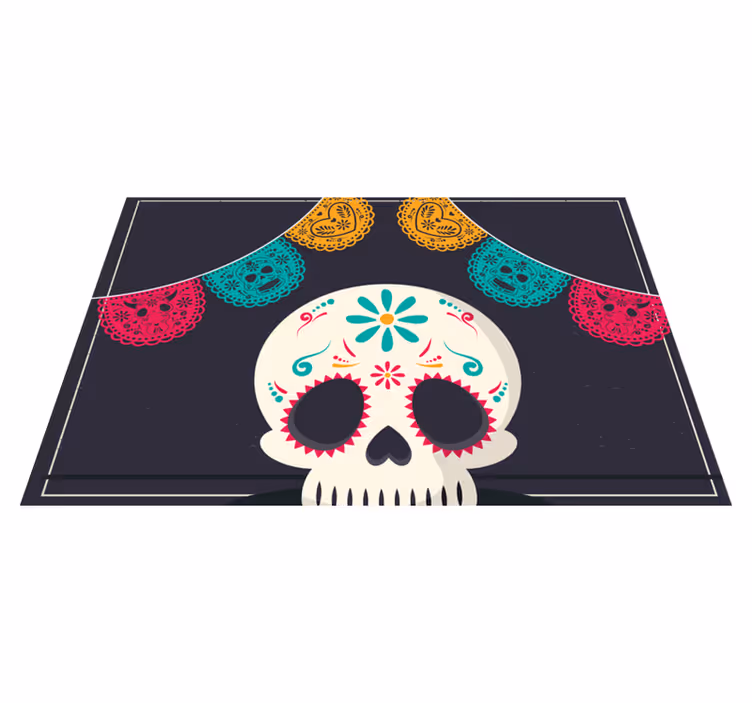 Värikäs pääkallalippu halloween pöytätabletti - Tenstickers