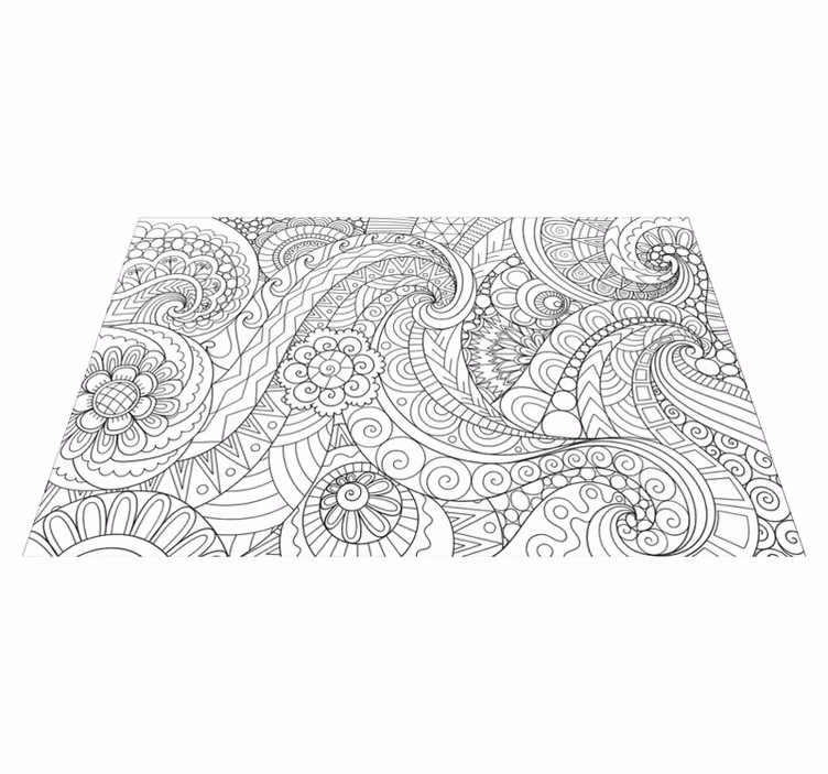 Mandala valkoinen tyylikäs pöytätabletti - Tenstickers
