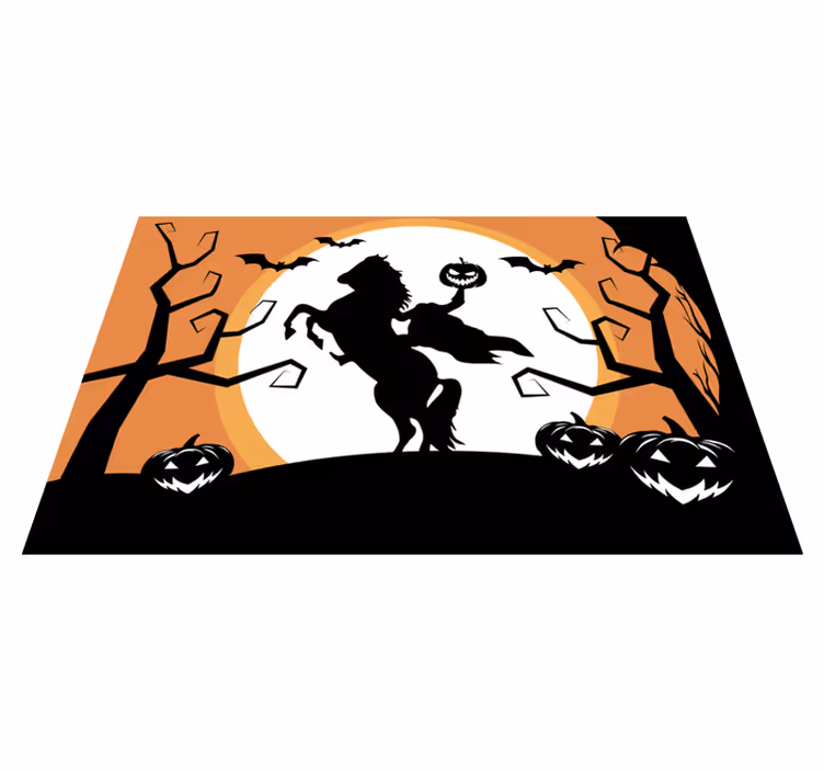 Halloween pöytätabletti hevonen kurpitsa kädessä - Tenstickers