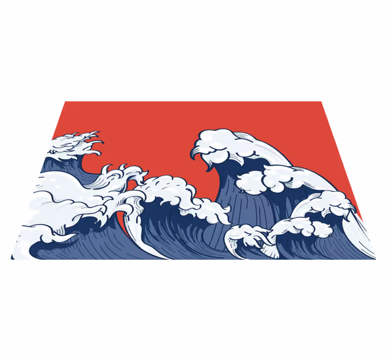 Punainen kanagawa-aalto alkuperäinen pöytätabletti - Tenstickers