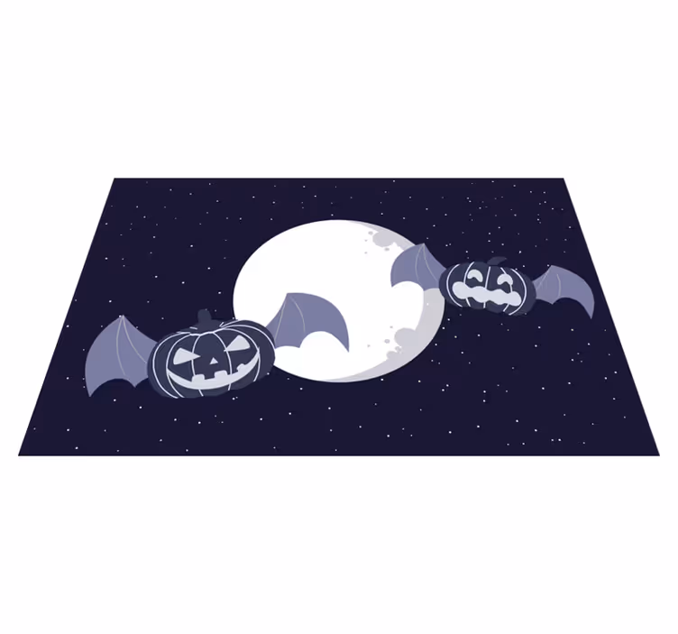 Musta kurpitsa kasvot yöllä halloween alusta - Tenstickers