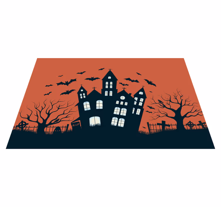 Tähtikirkas linna lentävät lepakot halloween placemats - Tenstickers
