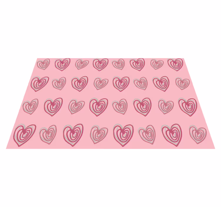 Doodle hearts pinkki kuvio pöytätabletti moderni - Tenstickers