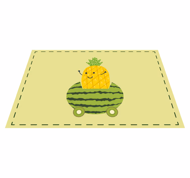 Hauska ananas vesimeloni -autossa lasten pöytätabletti - Tenstickers