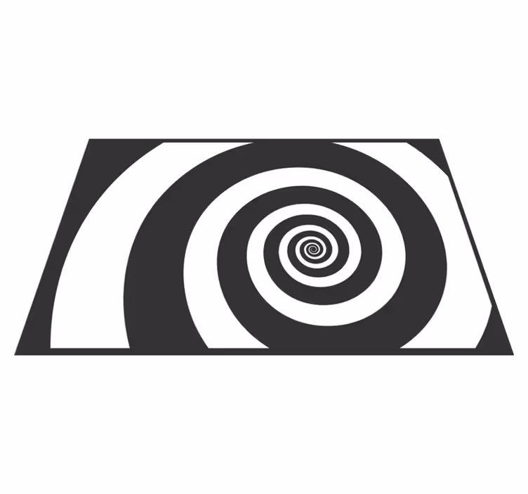 Mustavalkoinen hypnoottinen retro -kierre pyöreä pöytätabletti - Tenstickers