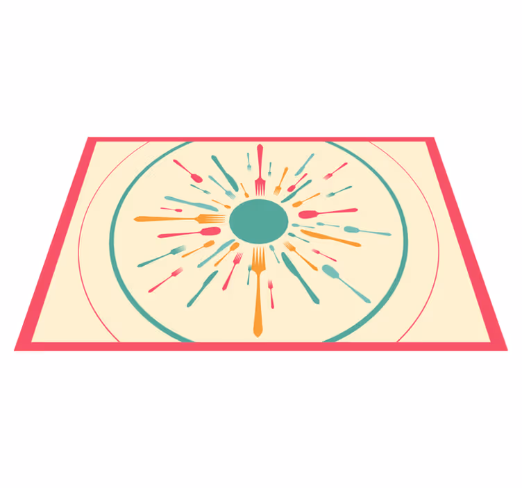 Värikäs aterinsateen pöytätabletti moderni - Tenstickers