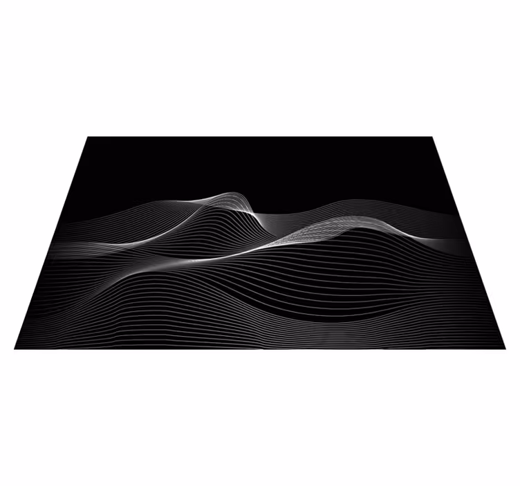 3d abstrakti musta aalto pöytätabletti moderni - Tenstickers