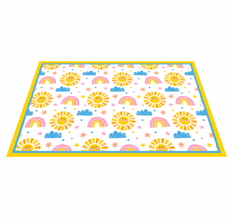 Aurinkoinen sateenkaari-kuvio lasten pöytätabletti - Tenstickers