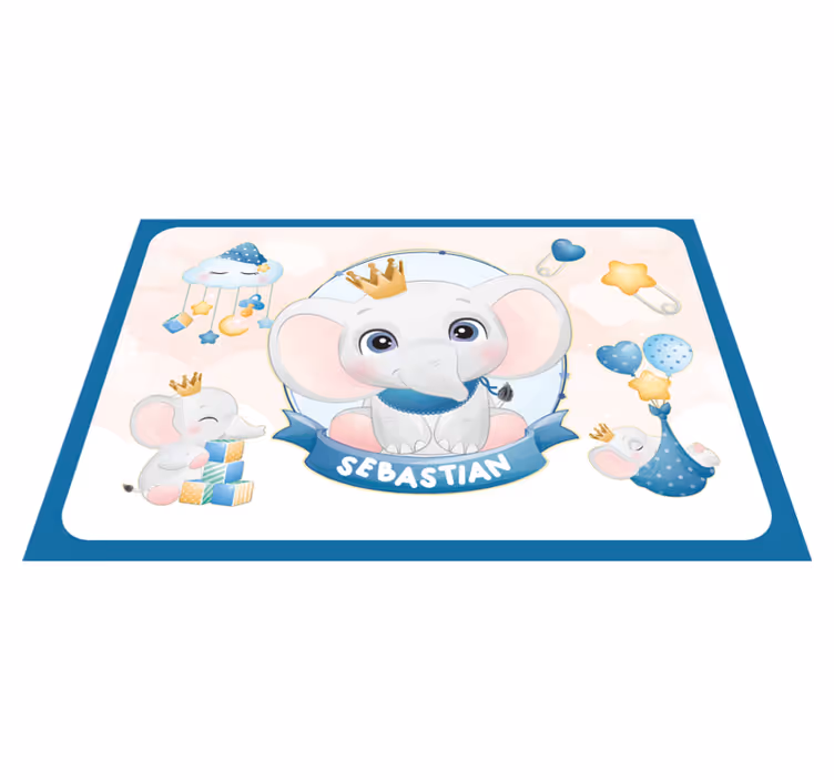 Söpö elefanttikuva lasten pöytätabletti - Tenstickers