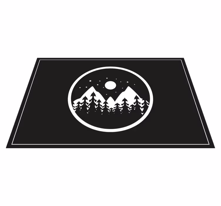 Vuoristomaisema ympyrä pöytätabletti moderni - Tenstickers