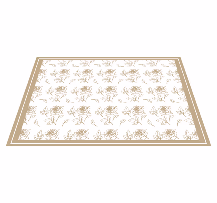 Yksityiskohtainen ruusukuvio beige tausta tyylikäs pöytätabletti - Tenstickers