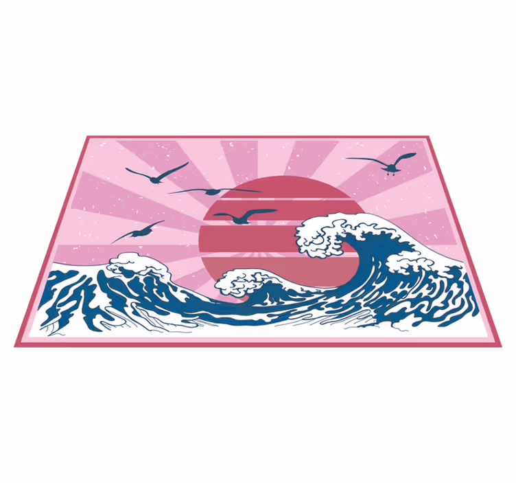 Aallot ja aurinko pöytätabletti moderni - Tenstickers