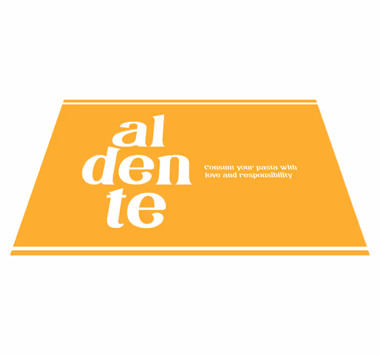 Aldente ruokamuistutus pöytätabletti tekstillä - Tenstickers