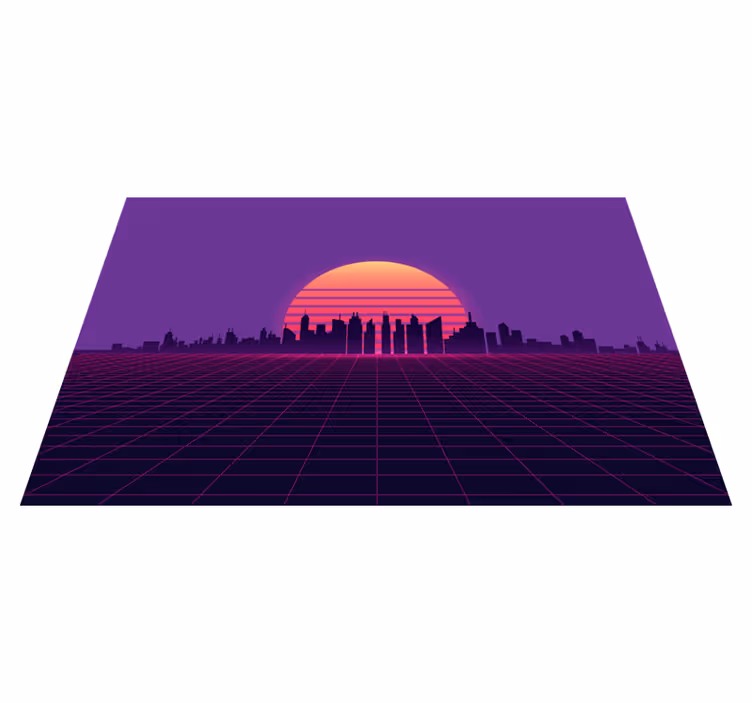 Pöytätabletti moderni auringonlasku kaupunkinäköala - Tenstickers