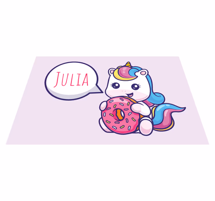 Unicorn kanssa donitsi nimi pöytätabletti - Tenstickers