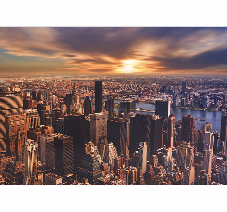 Aamulla new york -seinämaalauksessa - Tenstickers