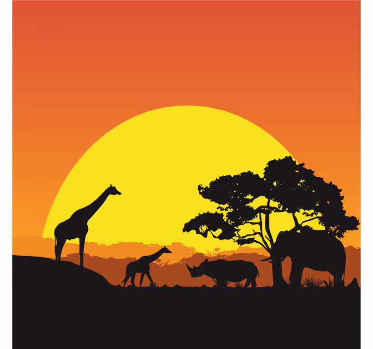 Afrikkalainen valokuvatapetti savanni - Tenstickers