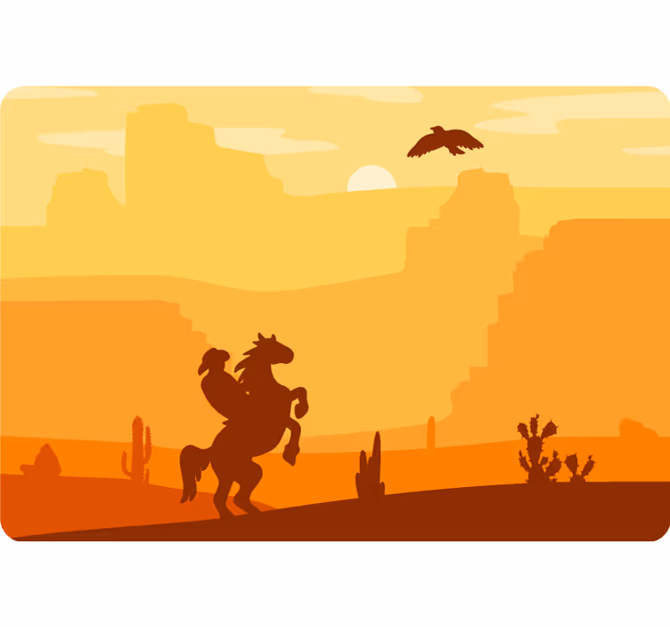 Aavikko cowboymaisema valokuvatapetti - Tenstickers