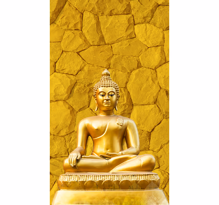 Kultainen buddha valokuvatapetti - Tenstickers