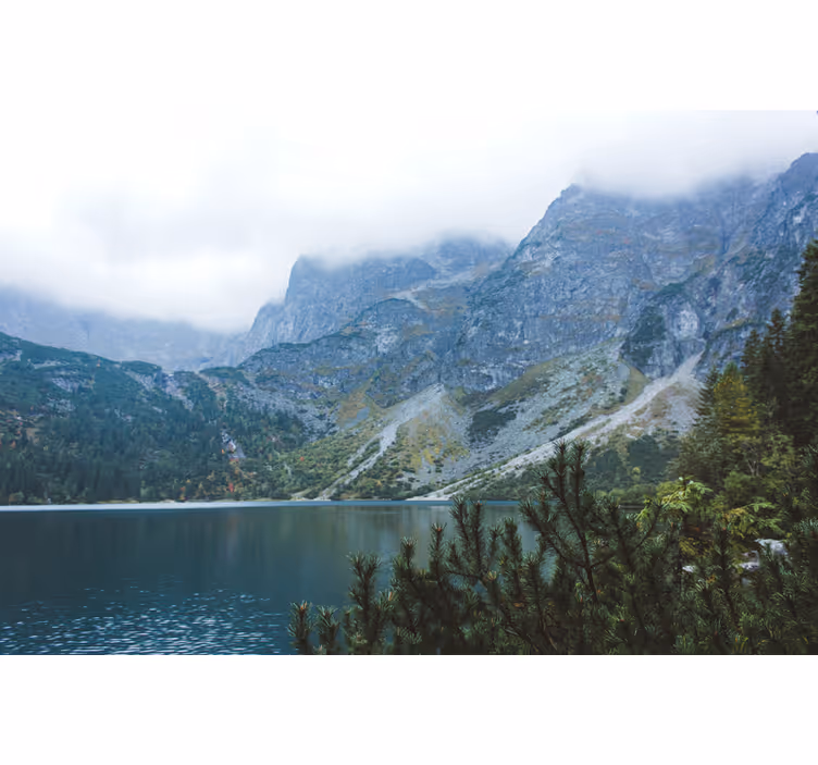 Vihreä valokuvatapetti tatra-vuorten morskie oko - Tenstickers
